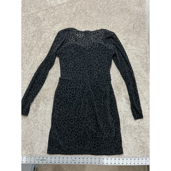 NEW Meshki black seara devore long sleeve corset top leopard mini dress size XL - Picture 8 of 10